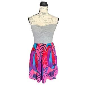 Roxy One Day Soon Strapless Summer Colorful Mini Dress Size Large